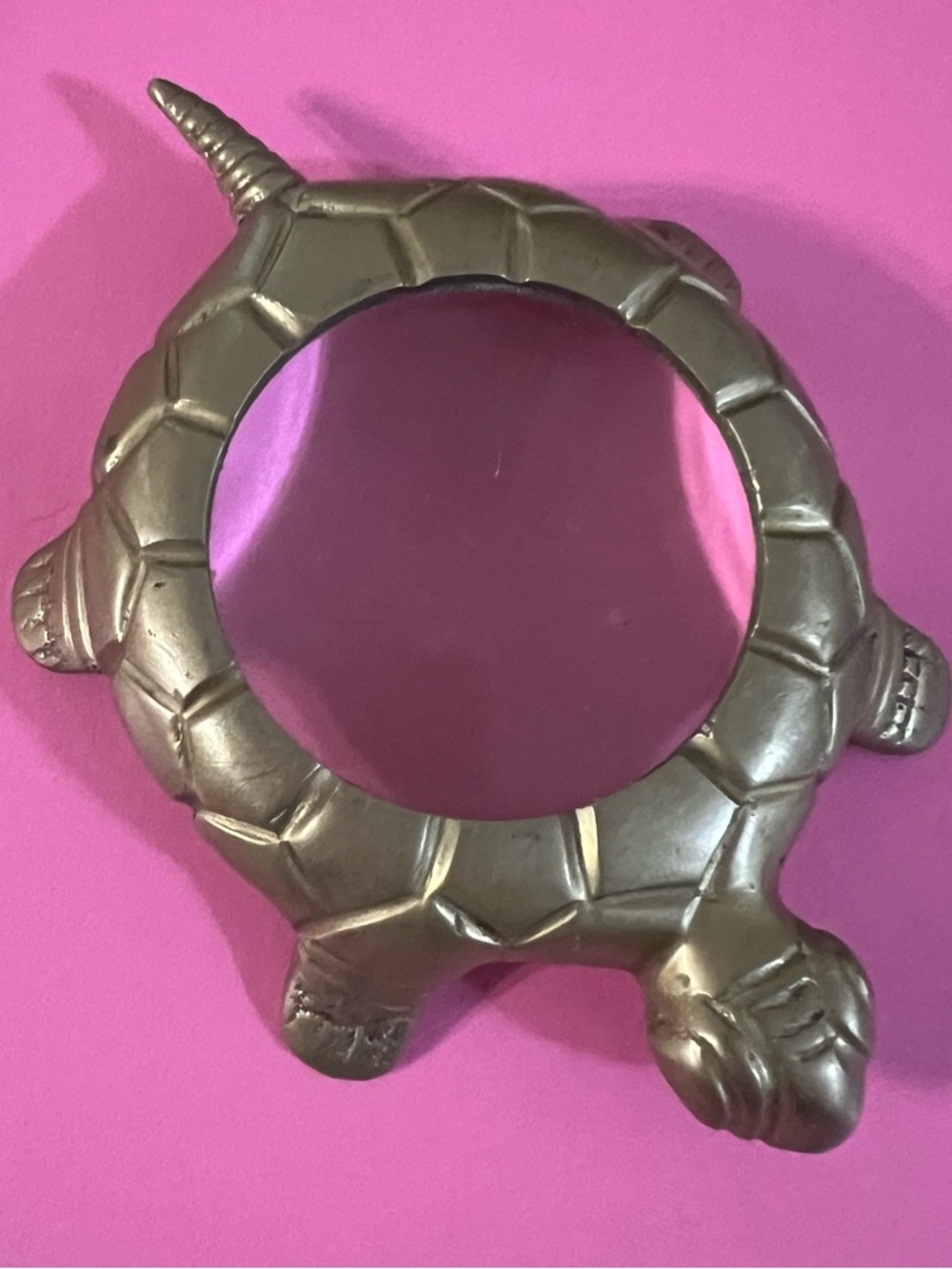 Vintage Brass Turtle Magnifying Glass, Desktop paperweight